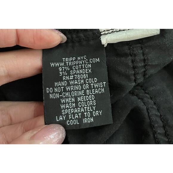 Tripp NYC Daang Goodman Y2K Vtg Black Side Grommets Skinny Women's Pants Size 3 - Picture 3 of 6